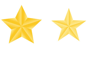 Realistic five thin gold star with metallic effect. 5 elements Yellow star vector
