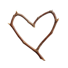 Obraz premium An antique rusty iron nail and vintage steel pliers work to shape an old wooden heart made of wood isolated on a white background