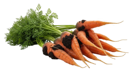 Fresh Carrots with Green Tops – Organic Root Vegetables Isolated