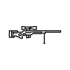 sniper rifle outline icon. rifle line illustration.