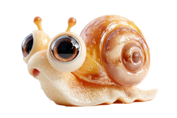 Cute Snail Character with Large Eyes