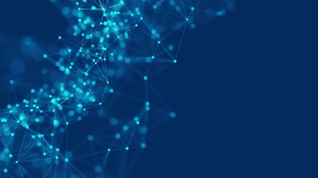 Glowing blue network nodes connected by lines abstract digital background data science technology concept futuristic communication web structure evolving connections science innovation