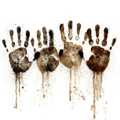 Grunge Handprints with Dripping Paint Effect