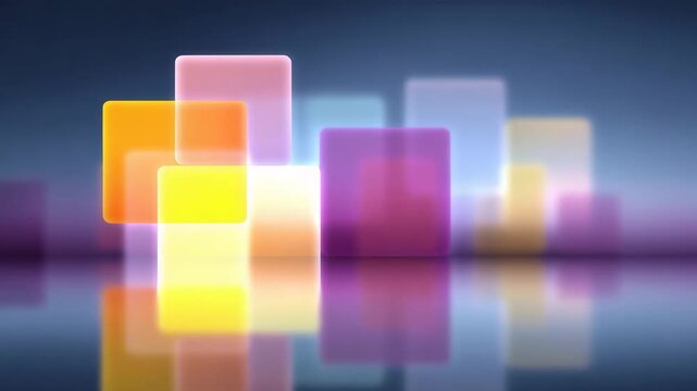Colorful abstract gradient geometric square background reflection vibrant glowing rectangle