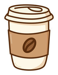 Takeaway Coffee Cup with Coffee Bean Sticker