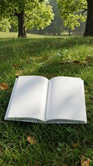 Blank Book Mockup Top-Down Flat Lay Flat Lay Top-Down On Natural Linen Fabric