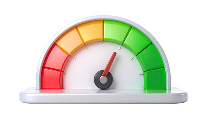 Credit score meter shape gauge rating scale financial measurement infographic element clean illustration isolated on white background