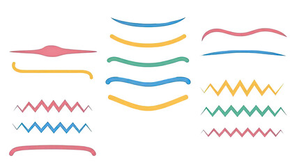 Obraz premium Vibrant Colorful Abstract Line Patterns in Pink Blue Yellow and Green Grid Layout Design