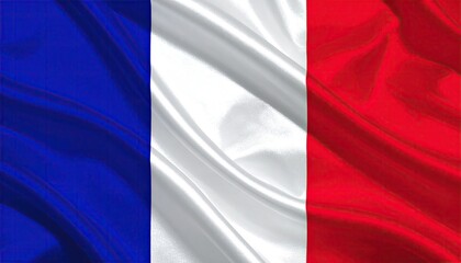 A vertical tricolor flag with waving fabric effect