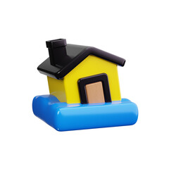 flood 3d render icons