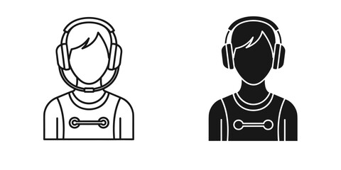 Two individuals wearing headphones