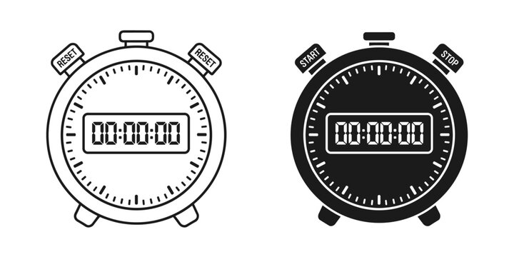 Two stopwatches displaying zero time