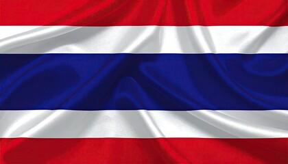 Fototapeta premium Waving flag featuring horizontal stripes of red, white, and blue (1)