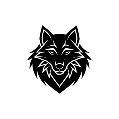 Executive portrait silhouette blended with wolf pack mascot for strategic vision On white Background Vector illustration