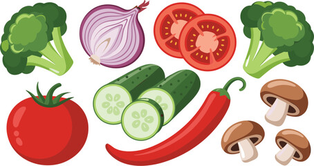 A fun vector set of six unique cartoon monsters and a smiling crocodile character with various colors, wings, and expressions.