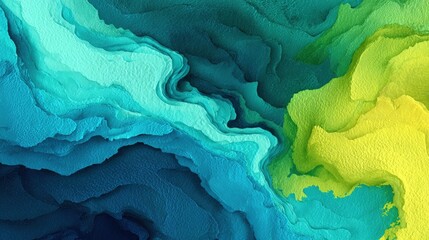 Abstract layered colorful topographic design with unique textured surface.