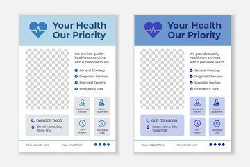 Modern a4 medical healthcare flyer design