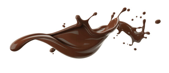 chocolate splash on white background