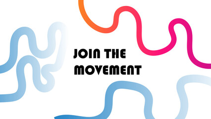 Color Gradient Line Shapes. Web Banner Event. Red Design Element Abstract Neon Wavy Ribbons. Rectangles Rainbow Spiral and text