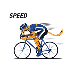 Naklejka premium arafed leopard riding a bicycle with the words speed