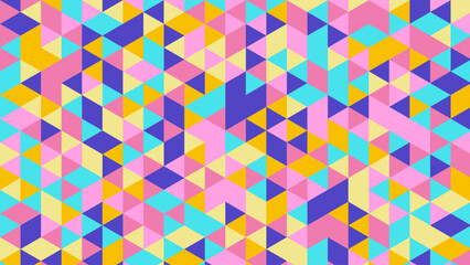Vibrant Geometric Triangle Pattern Background &ndash; Abstract Pastel Colorful Low-Poly Mosaic Design for Modern Branding, Web Graphics, Textile Prints and Creative Digital Projects	
