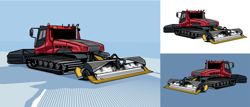Snow Groomer Machine with Tracked Chassis Design
