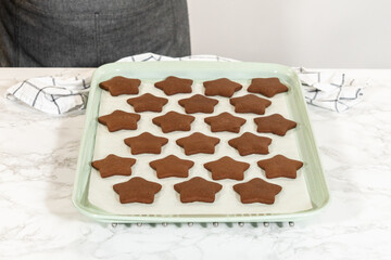 Step-by-Step Chocolate Gingerbread Cookies with Star-Shaped Cutouts
