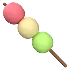 Dango Skewer 3D Illustration