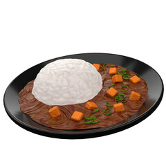 Curry Rice 3D Illustration