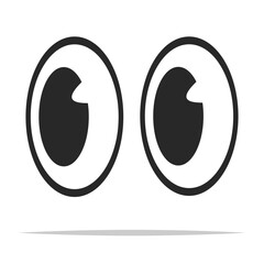 Cartoon eyes black and white vector isolated illustration