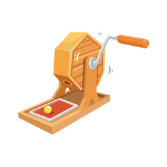 Japanese Wooden Lottery Wheel (Garapon) Illustration Vector