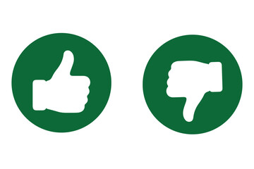 Thumbs up and down flat vector illustration. Perfect for voting, approval, disapproval, feedback, or social media concepts
