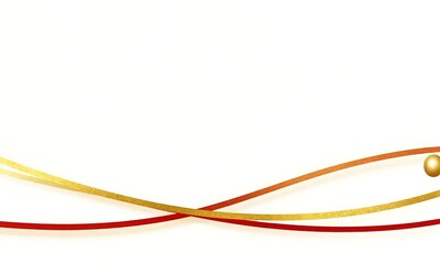 金色の玉と紅白の流線が描かれた和モダン背景