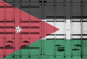 Shipping container with Jordan national flag overlay