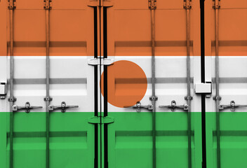 Shipping container with Niger national flag overlay