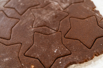 Step-by-Step Chocolate Gingerbread Cookies with Star-Shaped Cutouts