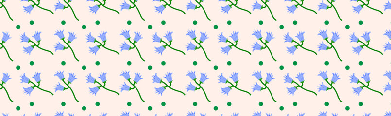 blue bells pattern on a pink background,