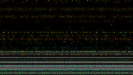 Digital Data Stream Glitch Background with Colorful Pixel Noise. Ideal for technology concepts, cybersecurity visuals, network errors, futuristic interfaces, digital communication themes.