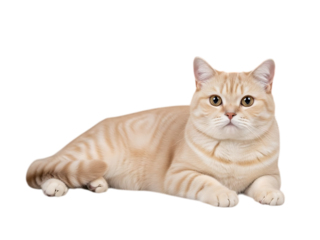 Beautiful orange cat lying down and looking at camera