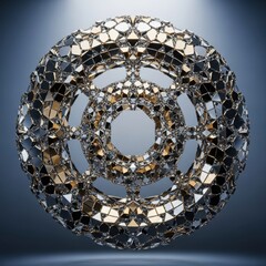 Abstract sphere with geometric mosaic pattern, modern design and futuristic concept.