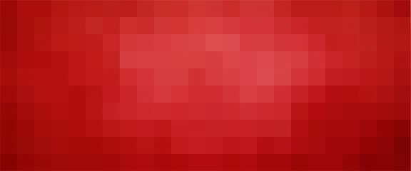 Gradient Red Mosaic Landscape Background. Pixel Grid Texture for Abstract Background.