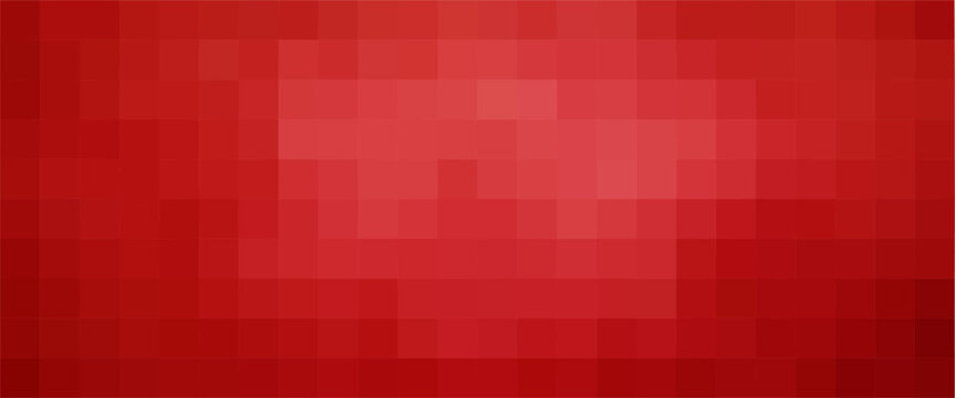 Gradient Red Mosaic Landscape Background. Pixel Grid Texture for Abstract Background.