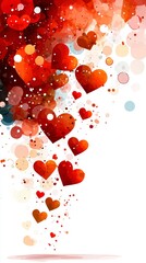 Valentine&rsquo;s day celebration hearts romantic background digital art abstract design colorful environment love concept