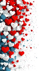 Celebrating love heart shapes in red white and blue artistic display creative environment abstract viewpoint