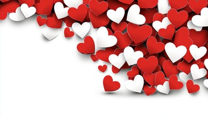 Celebrating love heart-shaped decorations digital art bright colors creative design vibrant composition