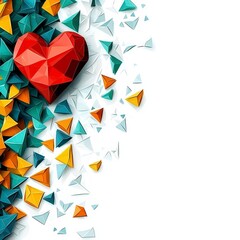 Creative heart art installation abstract setting digital artwork colorful environment close-up view love concept