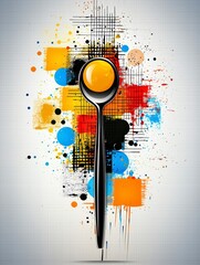 Colorful spoon art abstract culinary design modern kitchen digital illustration vibrant environment creative concept