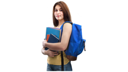 student with bag, smiling young student, student png, college student, female student smiling, university student, girl student, student standing,  high school student, happy student, student books