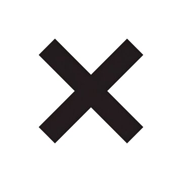 Black graphic depicting a crossing shape