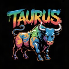 Graffiti image of the zodiac sign Taurus